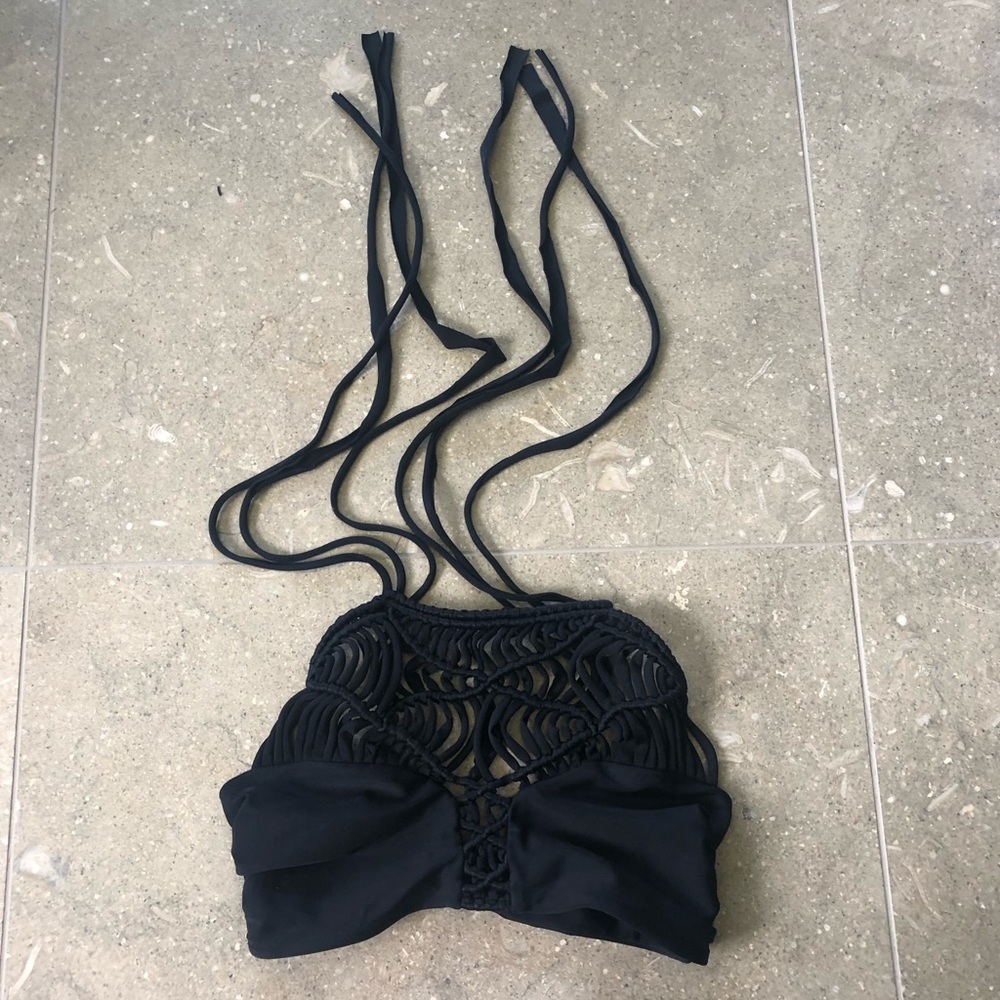 Mikoh Waimea Crochet High Neck Halter Bikini Top